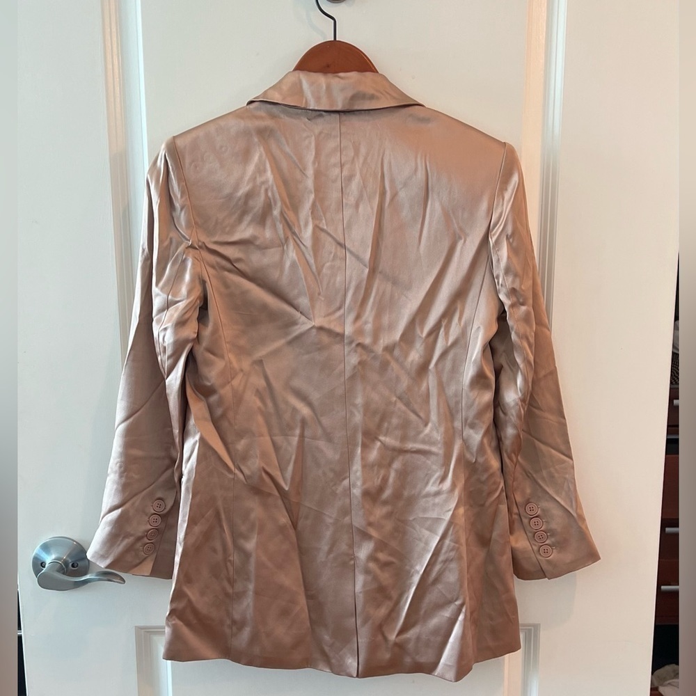 L'AGENCE 100% Silk Double-Breasted Blazer Jacket 2 - Picture 7 of 16